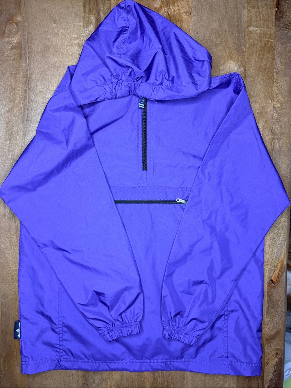 Charles River Youth XL 18/20 Pack-N-Go Purple Hooded Windbreaker Pullover 8904